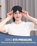 MZOO Sleep Eye Mask for Men Women, Zero Eye Pressure 3D Sleeping Mask, 100% Light Blocking Patented Design Night Blindfold, Soft Eye Shade Cover for Travel, Black