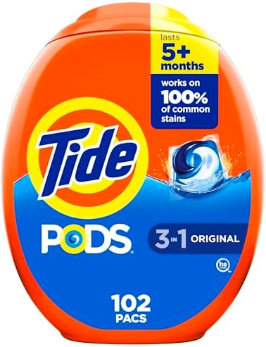 Tide PODS Laundry Detergent Pacs, Original Scent, 102 Count, Powerful 3-in-1 Clean in one Step, HE Compatible