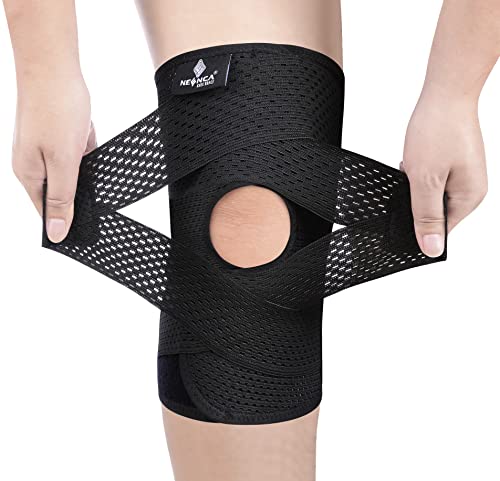 NEENCA Knee Brace for Knee Pain, Compression Knee Support with Air Mesh Fabric, Adjustable Knee Wrap with Side Stabilizers, Ultra-Soft Bandage for Sports, Running, Meniscus Tear, ACL, Arthritis Relief