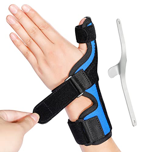 DrFinger Thumb Spica Splint Brace fit Left & Right Hand, Trigger Thumb and Wrist Support, Thumb Immobiliser for De Quervains Tenosynovitis Tendonitis, Broken Thumb Stabilizer, for Women & Men- L/XL