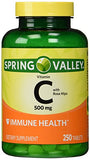 Spring Valley - Vitamin C with Rose Hips 500 mg, Twin Pack, 250 Tablets Each Bottle