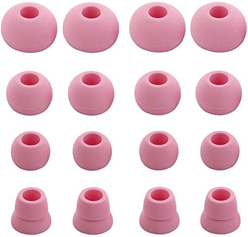 Replacement Silicone Ear Tips Ear Buds Ear gels for Beats by dr dre Powerbeats 3 Wireless Stereo Earphones - 16PCS 8 Pairs with 4 Size Options （Pink）