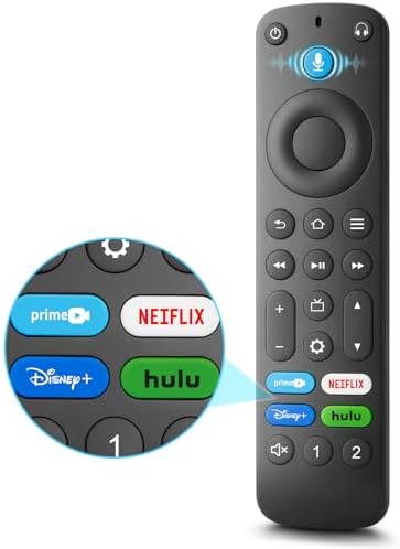 Replacement Voice-Remote-Control for Fire-TV-Stick/TV Cube and Compatible with Insignia/Toshiba/Pioneer Fires Smart TVs