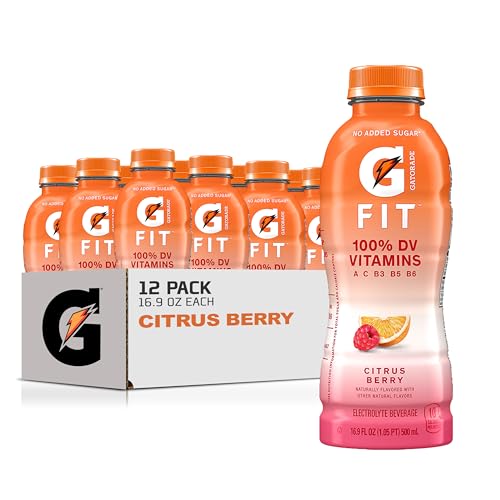 Gatorade Fit Electrolyte Beverage, Healthy Real Hydration, Citrus Berry, 16.9.oz Bottles (12 Pack)
