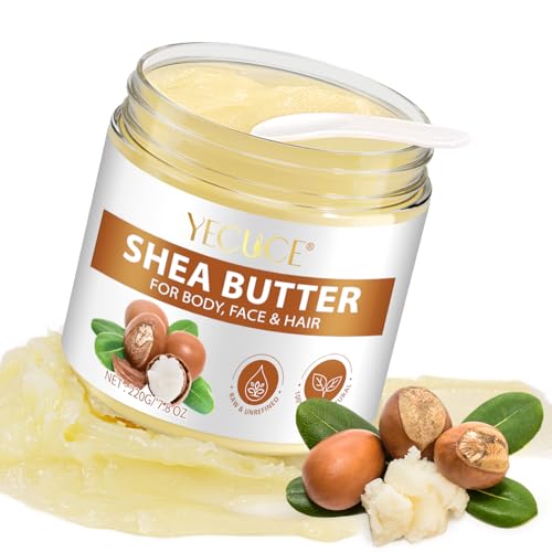 Raw Shea Butter - Shea Butter Raw Organic for Hair and Body, Unrefined Shea Butter to Make Lotion for All Skin Types, Body Butter and Shea Butter Soap, DIY Lip Balm, Natural Moisturizer