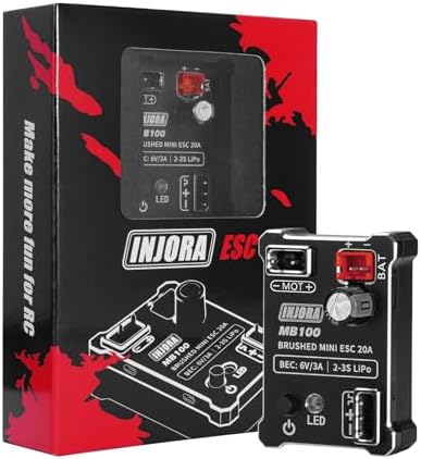 INJORA MB100-R80 20A Brushed Mini ESC for 1/24 1/18 RC Crawler Upgrade