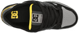 DC Men's Stag Low Top Skate Shoe, Grey/Black/Yellow, 8.5