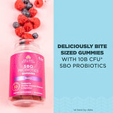 Ancient Nutrition Probiotics, SBO Probiotics Berry Gummies 10 Billion CFUs*/Serving, Healthy Digestive and Immune Response Support, Gluten Free, Reduces Occasional Bloating, 60 Count