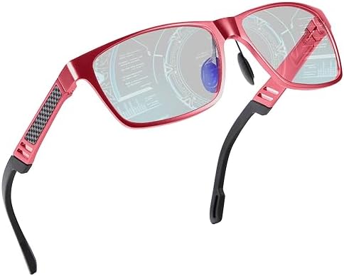 ANYLUV Blue Light Blocking Glasses Men Computer Gaming Glasses Lightweight Al-Mg Metal Anti Eyestrain UV400 Clear Lens Eye Protection