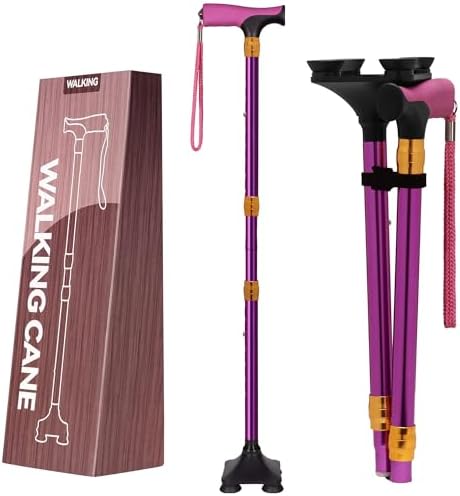 LIXIANG Walking Cane for Women for Stability Seniors Balance Folding Foldable Canes for Men Heavy Duty Adjustable Travel Collapsible Fashionable Fancy Decorative Unique Cool Cane