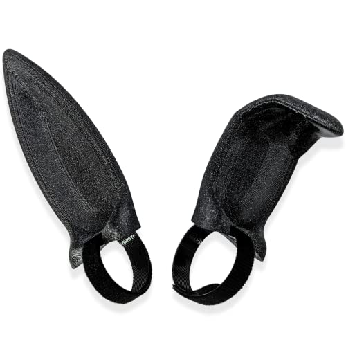Bunny Ears for Headphones - Adorable Bunny Headphones Attachment in Various Colors with Hidden Self Fastener - Bunny Ears for Gamers and Streamers (Set of 2) (Solid Sparkle Black, Straight/Bent)