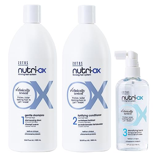 NUTRI-OX Gentle Shampoo Normal for Thinning Hair | Thicker, Fuller-Looking Hair | Clinically & Dermatologically Tested | Peppermint | Color-Safe