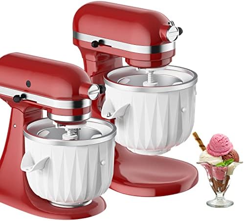 Ice Cream Attachment for KitchenAid Stand Mixer, Compatible with KitchenAid 4.5 Qt and Larger Stand Mixers, 2-Quart Frozen Yogurt - Ice Cream & Sorbet Gelato Maker by GVODE