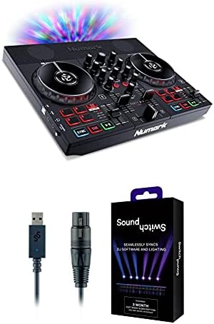 DJ Controller & DMX Bundle - Complete Dj Set with Mixer, Audio Interface & Built-in Speakers – Numark Party Mix Live & SoundSwitch Micro DMX Interface