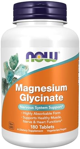 NOW Foods Supplements, Magnesium Glycinate 100 mg, Highly Absorbable Form, 180 Tablets