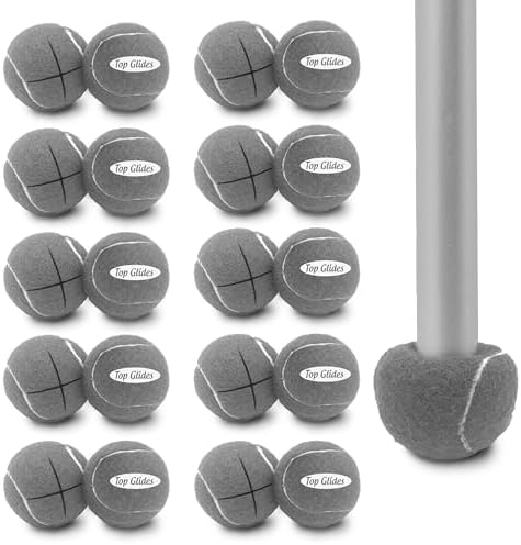 Top Glides 20PCS Pre-Cut Walker Tennis Ball Glides - 10 Pairs