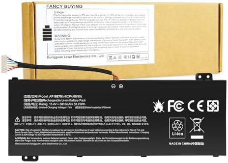 AP18E7M Battery for Acer Nitro 5 AN515-44 AN515-54 AN517-51 Nitro 7 AN715-51, Aspire 7 A715-74G, Predator Helios 300 PH315-52 PH317-53, Triton 300 PT315-51, AP18E8M 4ICP4/69/90 4ICP4/70/88 KT00407009