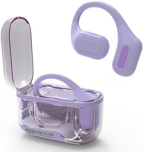 Bluetooth Headphones Wireless Earbuds 36Hrs Playtime Wireless Charging Case HiFi Stereo Over-Ear Earphones with Earhook Waterproof Headphones with Mic for Sport Running Workout Purple