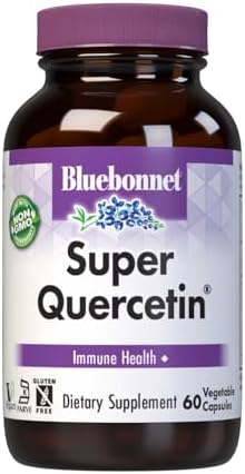 Bluebonnet Nutrition Super Quercetin Vegetable Capsules, Vitamin C Formula, Best for Seasonal & Immune Support, Non GMO, Gluten Free, Soy Free, Milk Free, Kosher, 60 Vegetable Capsules