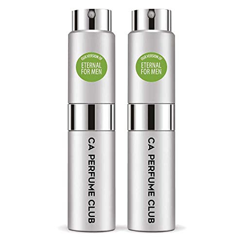 CA Perfume Impression of Calvin K. Eternal For Men Replica Version Fragrance Dupes Concentrated Long Lasting Eau de Parfum Spray Refillable Atomizer Bottle 0.27 Fl Oz-X2