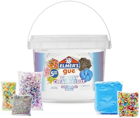 Elmer's Gue Premade Includes 5 Sets of Slime Add-ins, 3 Lb. Bucket, Glassy Clear
