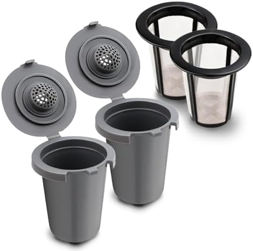 Reusable Filter Cup for Cuisinart，Compatible with SS-RFC Single Serve Brewer Coffe Maker (2 Pack with 2 Mesh Filters)