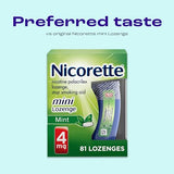 Nicorette 4 mg Mini Nicotine Lozenges to Quit Smoking - Mint Flavored Stop Smoking Aid, 81 Count