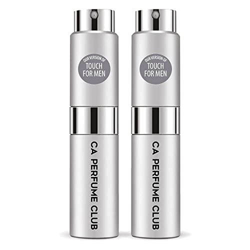 CA Perfume Impression of Touch For Men Replica Version Fragrance Dupes Concentrated Long Lasting Eau de Parfum Spray Refillable Atomizer Bottle 0.27 Fl Oz-X2