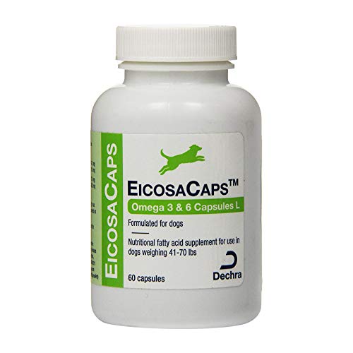 Dechra EicosaCaps Omega 3&6 Capsules L, for Dogs Under 40 lbs, 60 Count, Model Number: 1810053