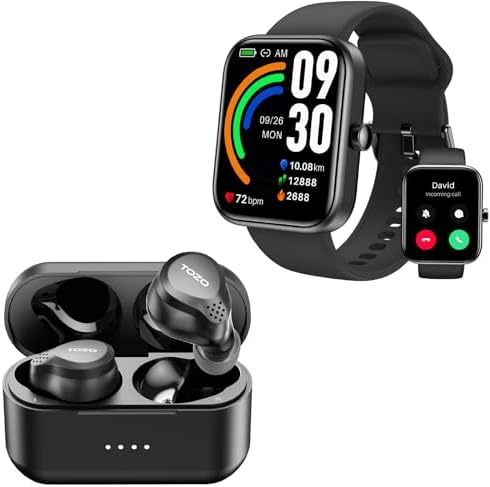 TOZO NC7 All-Function Hybrid Active Noise Cancelling Wireless Earbuds, Bluetooth 5.3 Headphones