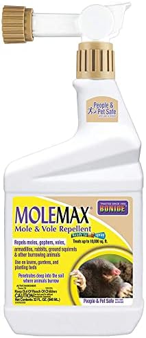 Bonide MOLEMAX Mole & Vole Repellent, 32 oz Ready-to-Spray Animal Repellent for Gardens, People and Pet Safe