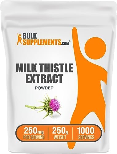 BulkSupplements.com Milk Thistle Extract Powder - Herbal Extract for Liver Health, Milk Thistle Supplement - Gluten Free, 250mg per Serving, 250g (8.8 oz) (Pack of 1)