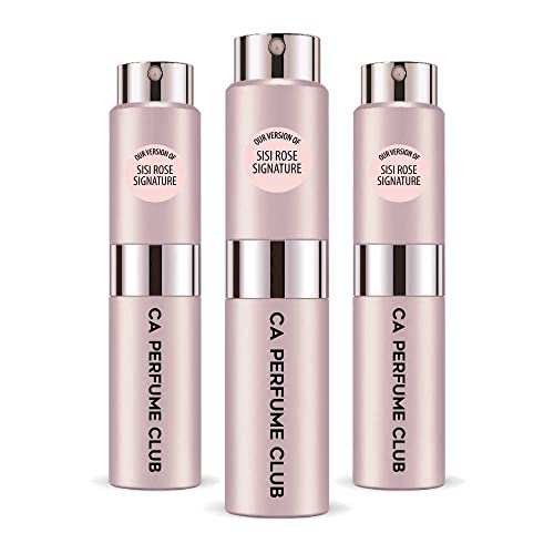 CA Perfume Impression of Sisi Rose Signature For Women Replica Version Fragrance Dupes Concentrated Long Lasting Eau de Parfum Spray Refillable Atomizer Bottle 0.27 Fl Oz-X3