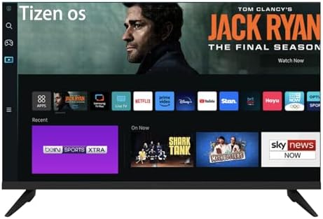 32-inch 720p HD LED Smart TV Powered by Tizen OS Samsung tv Plus, Samsung App Store Inside, Netflix, Frameless ，Flat Screen 1*USB 3* HDMI 1*VGA ARC Dual Channel 8W (320AX6HD 2024 Model) ATYME Brand tv