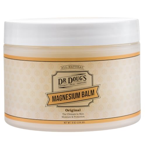 Dr. Doug's Magnesium Balm – Organic Magnesium Lotion (8 oz) for Soothing Muscle & Nerve Relief with Organic Peppermint & Lavender Scent – Apply to Legs, Arms, Chest | Non-Greasy, All-Natural Formula