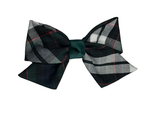 Plaid Hair Bow with Tail/Back to School Uniform Plaid Fabric/First day of School/Plaid Accessories/Alligator Clip/School Uniform Plaid (Plaid 89)