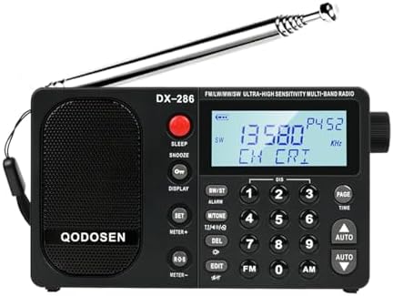 DX-286 Radio, Portable Shortwave Radio AM FM LW SW Ultra High Sensitivity Full Band Radio with TEF6686 Chip for Kitchen, Desk, Bedroom, Office and Outdoors.