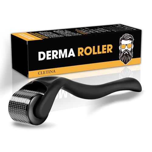 540 Titanium Derma Roller - Microneedle Micro Needle Roller for Men and Women Home Use - Microneedling Roller Dermaroller Skin Care Tool (Matte Black#1.0#)