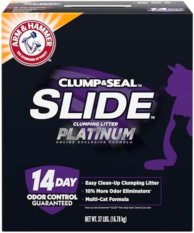 Arm & Hammer Platinum SLIDE Easy Clean, Clumping Litter, Multi-Cat, 37 Lbs