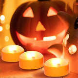 CANDLE CHOICE Halloween Pumpkin LED Lights with Remote and Timer Bright Flickering Battery Operated Jack-O-Lantern Electric Flameless Candles for Halloween Decorations Pumpkin Decor 3 Pack Orange