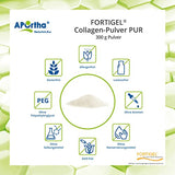 APOrtha® FORTIGEL® Collagen-Pulver PUR - 300 g Pulver, innovative, bioaktive Collagen-Peptide für Knochen und Knorpel, 300g Pulver für 2 Monate, glutenfrei, allergenfrei, laktosefrei, zuckerfrei