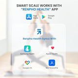 RENPHO Rechargeable Smart Scale, Digital Weight Scale for Body Weight, Bathroom Scale with BMI and Body Fat, FSA HSA Eligible, Body Composition Monitor with Smartphone App, 396 lbs, Elis 1