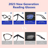 BLUEMOKY Blue Light Reading Glasses for Men，Sport Square Frame Readers, Anti Glare Computer Glasses(Black,3.00)