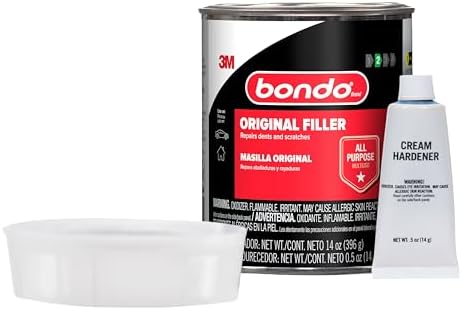Bondo Body Filler, Original Formula for Fast, Easy Repair & Restoration of your Vehicle, 00261, Filler 14 oz and 0.5 oz Hardener, 1 Can, Salmon