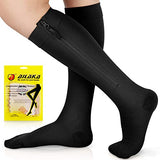 Ailaka Zipper Compression Socks for Men Women - 20-30 mmHg Close Toe Knee High Medical Compression Socks with Zipper, Zip Up Socks for Varicose Veins, Edema, Recovery, Pregnant, Nurse