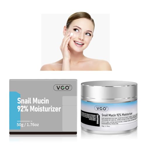 VGO Snail Mucin 92% Moisturizer Daily Face Moisturizer Hydrating Repair Face Gel Cream for Dry & Sensitive Skin, All Skin Types 50g / 1.76oz