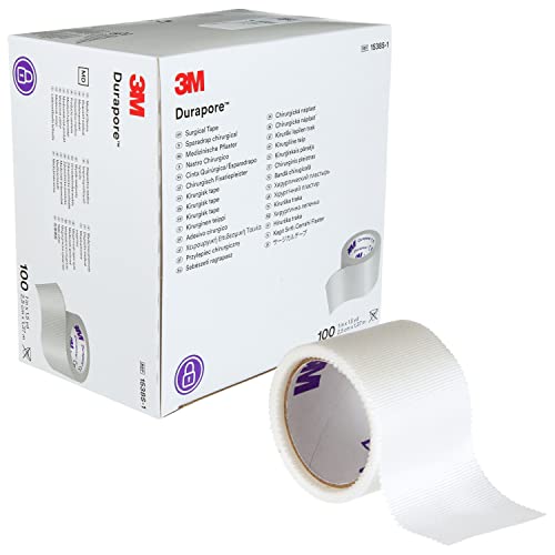 3M™ Durapore™ Surgical Tape 1538S-1, Single-patient Use Roll, 1 in x 1.5 yd (2.5 cm x 1.37 m), 100 Roll/Carton, 5 Carton/Case