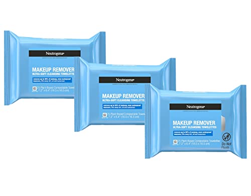 Neutrogena Makeup Remover Ultra-Soft Cleansing Towelettes 25 Count (Pack of 3)