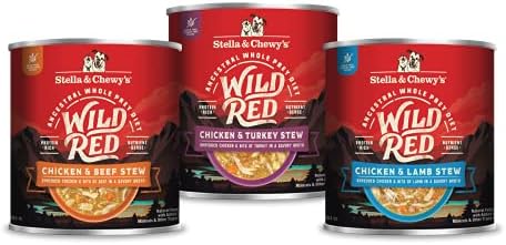 Stella & Chewy's Wild Red Wet Dog Food Variety Pack Stews High Protein Recipes, 10 Ounce (Pack of 3)