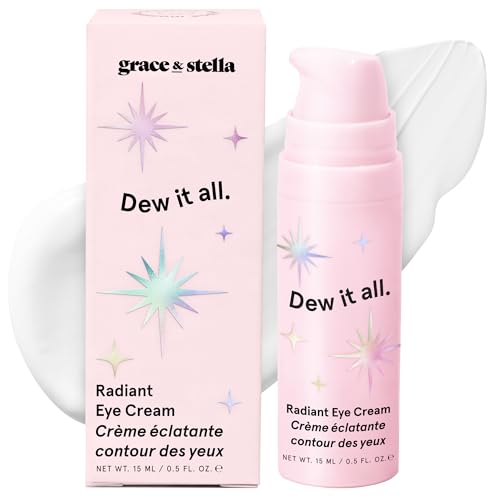 grace & stella Under Eye Cream Anti Aging - Retinol & Caffeine Eye Cream for Dark Circles, Wrinkles, Puffiness and Bags Under Eyes - with Niacinamide, Peptides - Vegan Cruelty- Free (0.5 fl.oz /15ml)